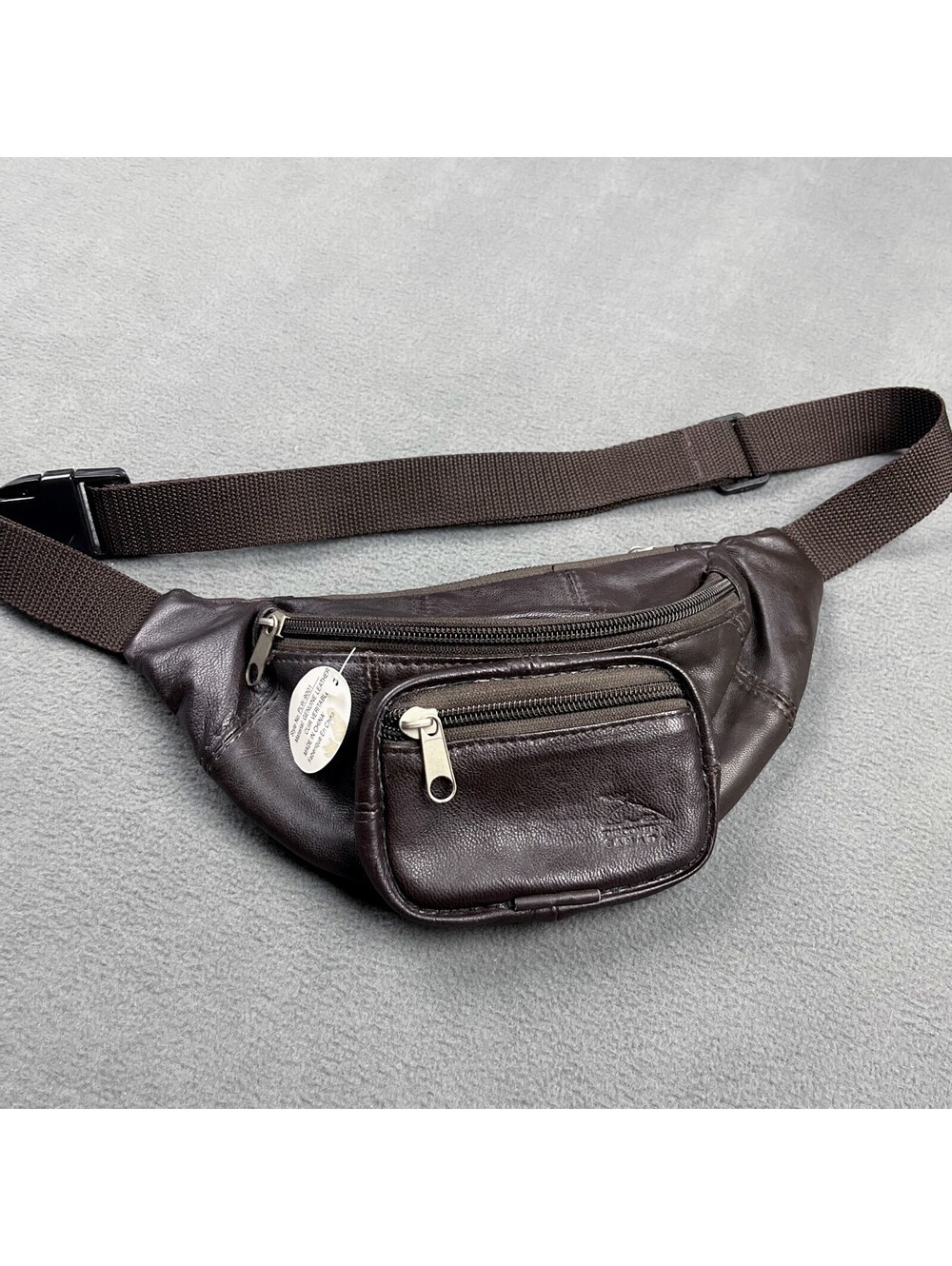 Vintage Brown Leather Patchwork Fanny Pack, Deadstock